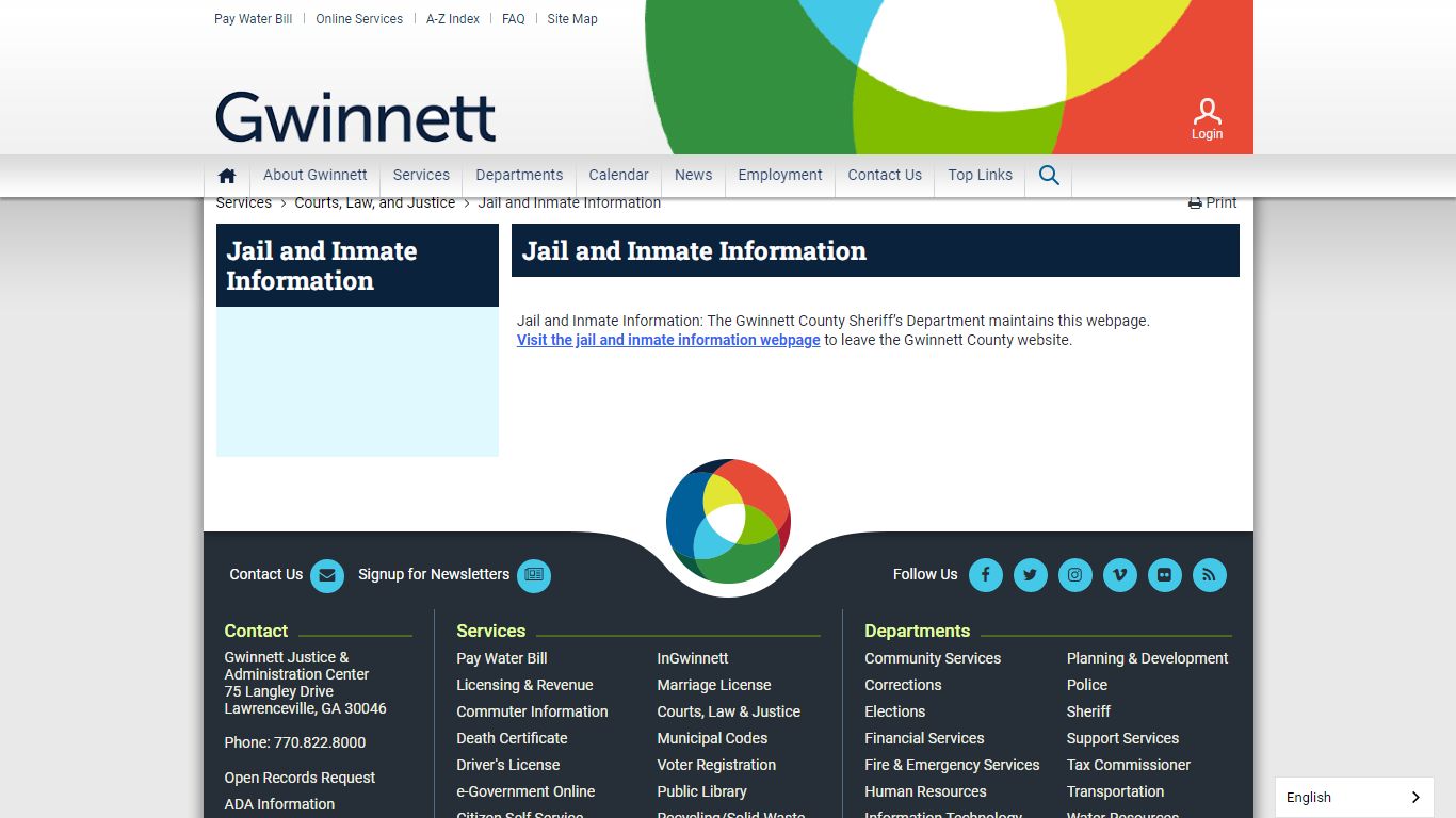 Jail and Inmate Information | Gwinnett County